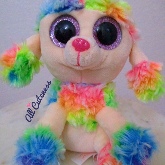 TY Beanie Boos Rainbow Poodle Beanie Plush - Picture 7 of 8